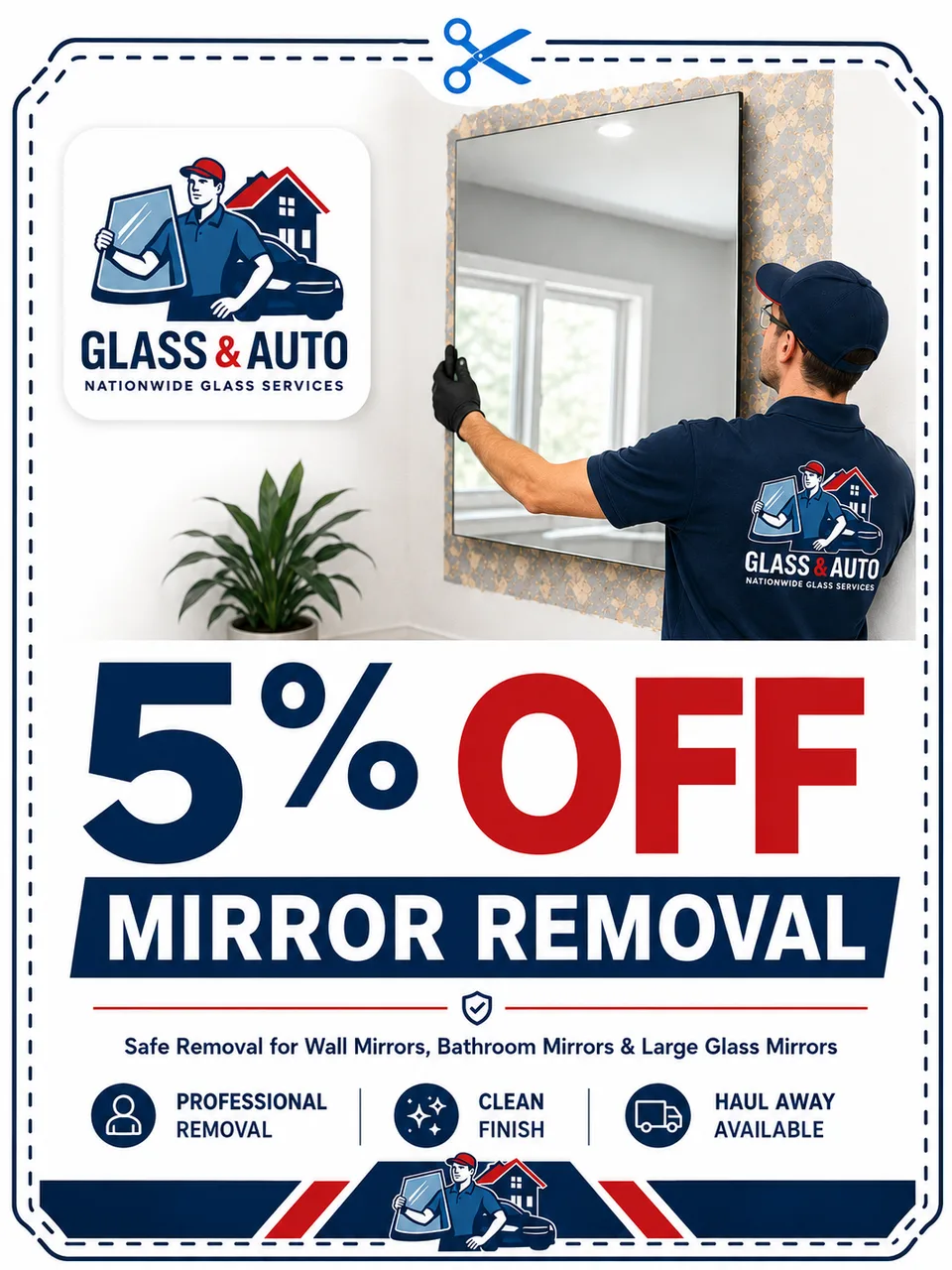 River City Glass San Antonio mirror removal coupon