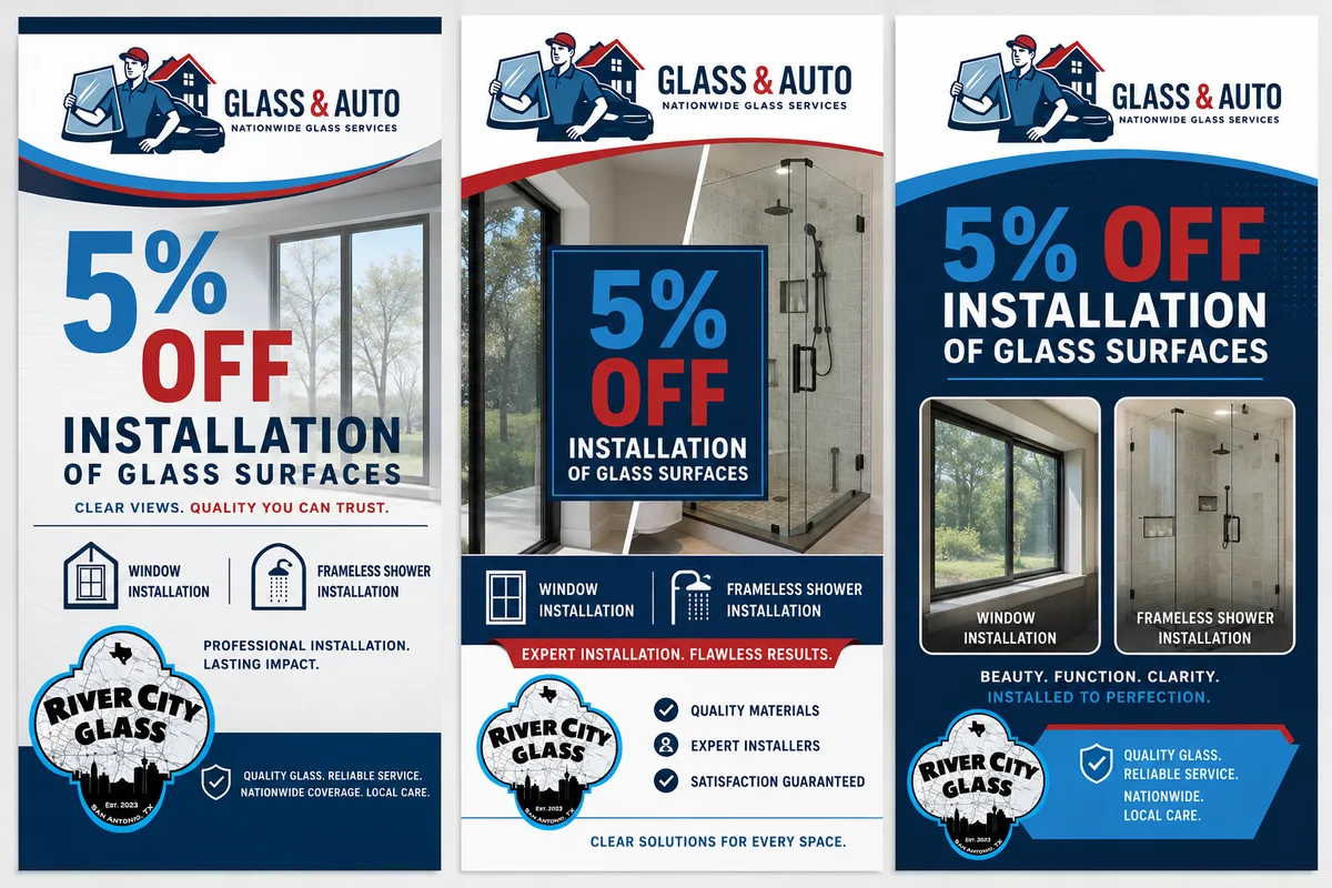 River City Glass San Antonio residential glass installation coupon