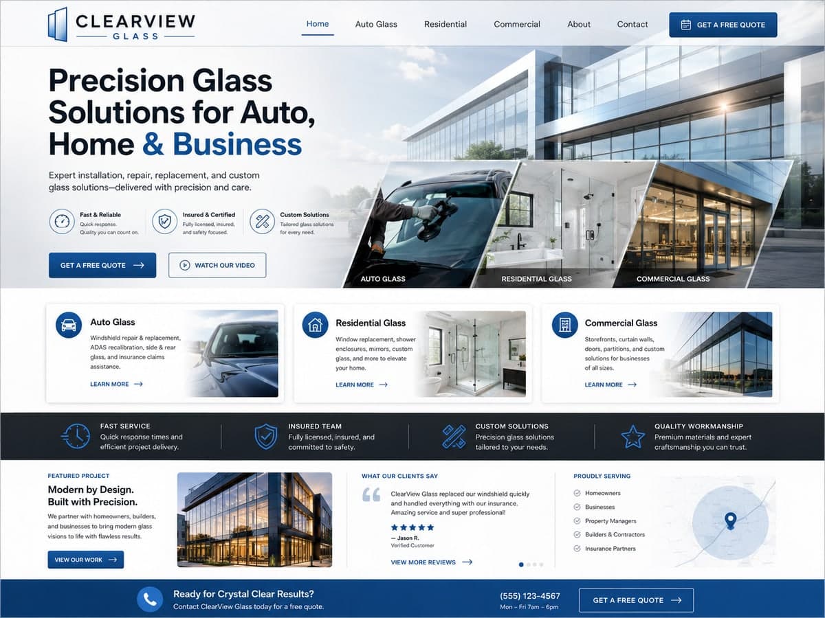 All-service glass company example