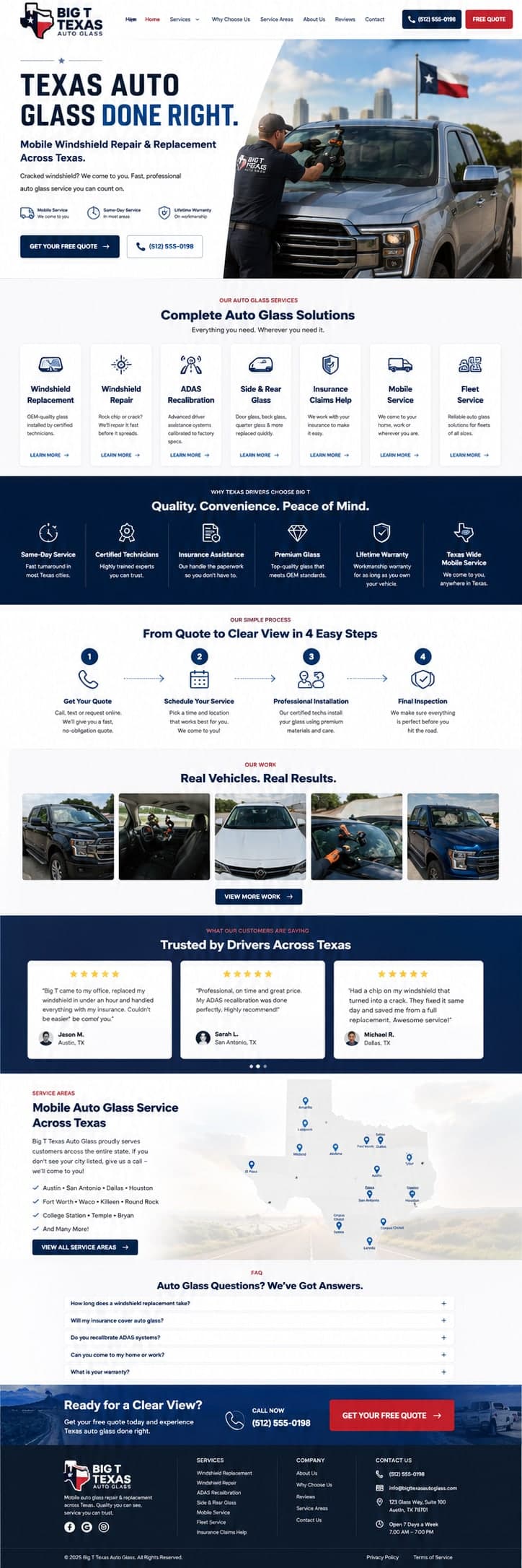 Auto glass one-pager example